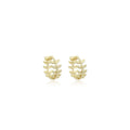 Style Alloy Leaf Vine Hoop Stud Earrings For Women Elegant Lightweight Forest Jewelry Earrings view 5
