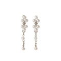 Elegant Luxury Vintage Alloy Rhinestone Flower Cluster Pearl Tassel Drop Stud Dangle Earrings view 5