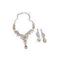 Alloy Rhinestone Waterdrop Necklace And Earrings Jewelry Set Elegant Light Luxury Collarbone Style view 5
