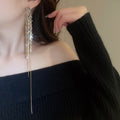 Light Luxury Metal Wheat Tassel Drop Earrings Geometric Silver Pin Statement Jewelry view 3