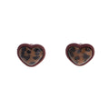 Vintage Leopard Print Heart Acrylic Stud Earrings For Women Maillard Red Rim Elegant Fashion Earrings view 5