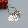 Metal Dumbbell Barbell Kettlebell Keychain Fitness Gift view 2