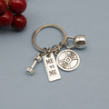 Metal Dumbbell Barbell Kettlebell Keychain Fitness Gift view 6