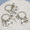 Metal Dumbbell Barbell Kettlebell Keychain Fitness Gift view 3