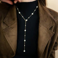 French Light Luxury Faux Pearl Geometric Round Sweater Necklace for Autumn Winter Fashion view 4