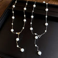 French Light Luxury Faux Pearl Geometric Round Sweater Necklace for Autumn Winter Fashion view 2