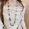 Ethnic Style Copper Artificial Stone Layered Beaded Sweater Necklace For Women view 1