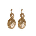 Metal Oval Necklace And Earrings Jewelry Set, European American Statement Luxury Clavicle Chain view 5