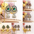 European Vintage Rhinestone Bell Water Drop Ear Hook Earrings Bohemian Ethnic Jewelry view 1