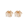 Gold Plated Copper Firework Tassel Drop Earrings With Silver Pins Light Luxury Round Fashion Jewelry view 5
