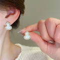 Copper New Chinese Gourd Zircon Stud Earrings With Enamel Drip Oil Geometric Light Luxury Style view 4