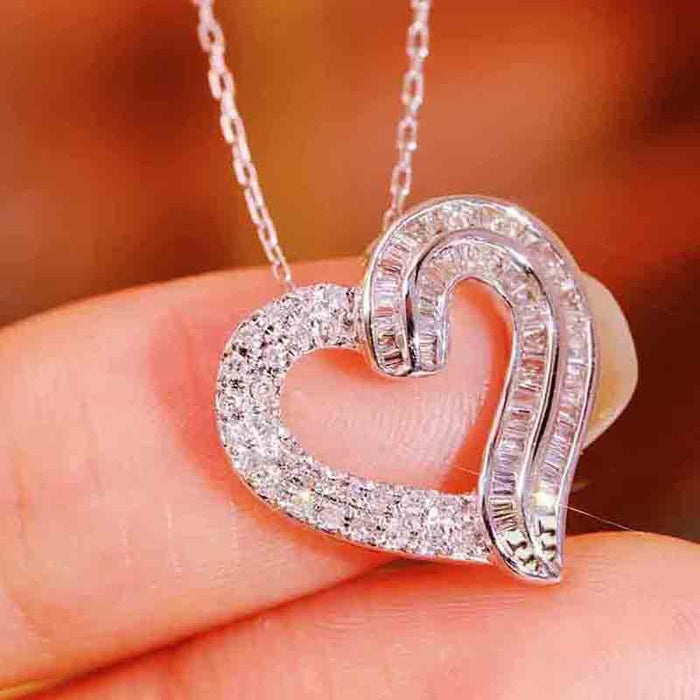 Sweet Heart Pendant Necklace For Women Delicate Heart Shape Fashion Jewelry