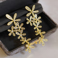 European Style Tassel Floral Drop Earrings For Women, Elegant French Forest Dress Jewelry view 2