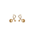 Real Gold Plated Copper Cross Ball Stud Earrings With Silver Posts, Minimalist Light Luxury Jewelry view 5