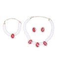 Luxury Oval Green Crystal Rhinestone Faux Pearl Halo Studs For Women Elegant Fashion Jewelry Statement Earrings view 5