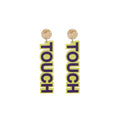 Creative Acrylic Touchdown Letter Football Drop Dangle Rhinestone Statement Women's Earrings view 5