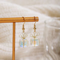 Elegant Handmade Colorful Crystal Gift Box Dangle Alloy Hooks For Women Light Luxury Sweet Style Earrings view 4