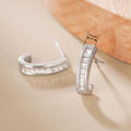Simple Geometric Zircon Inlaid Earrings For Women, Fashion Commuter Daily Wear Jewelry view 4