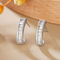 Simple Geometric Zircon Inlaid Earrings For Women, Fashion Commuter Daily Wear Jewelry view 1