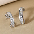 Simple Geometric Zircon Inlaid Earrings For Women, Fashion Commuter Daily Wear Jewelry view 2