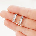 Simple Geometric Zircon Inlaid Earrings For Women, Fashion Commuter Daily Wear Jewelry view 3
