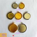Rotating Double Sided Round Cabochon Bezel Pendants view 2