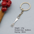 Metal Fork Keychain Bag Charm Key Ring Gift view 2