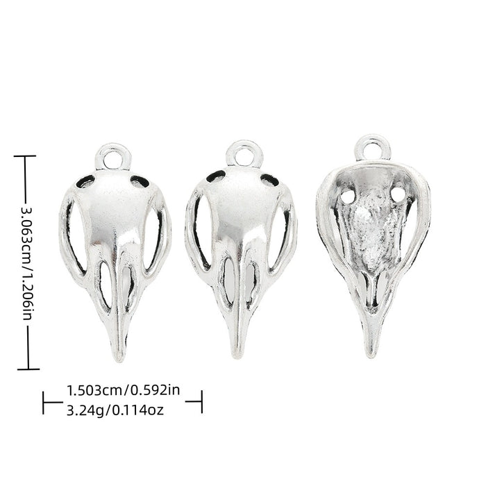 Antique Silver Zinc Alloy Bird Skull Charm Pendant for DIY Necklace Bracelet Jewelry Making