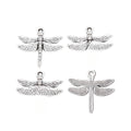Antique Silver Zinc Alloy Dragonfly Charm Pendant No.691497 for DIY Necklace Bracelet Jewelry Making view 2