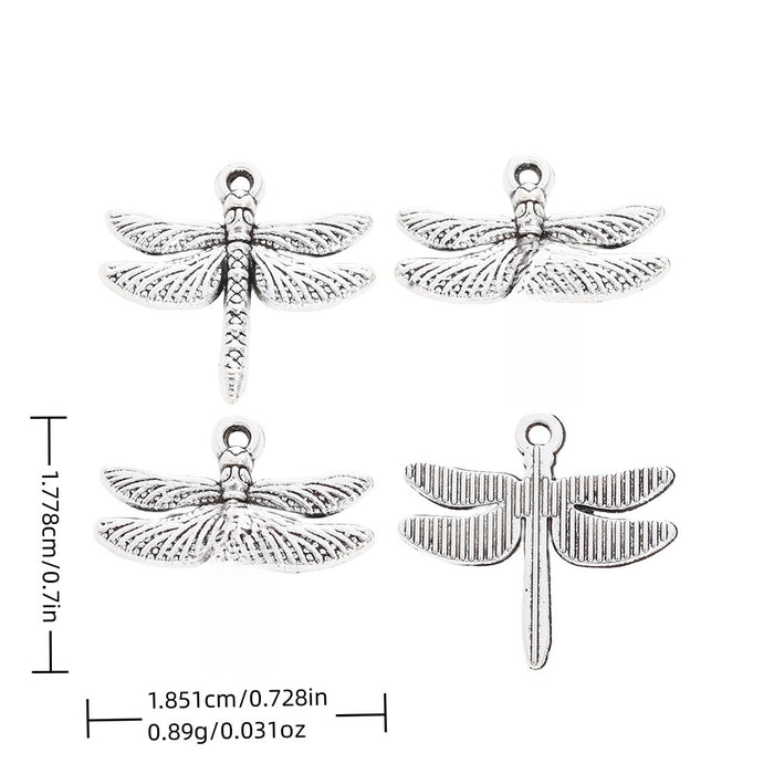 Antique Silver Zinc Alloy Dragonfly Charm Pendant No.691497 for DIY Necklace Bracelet Jewelry Making