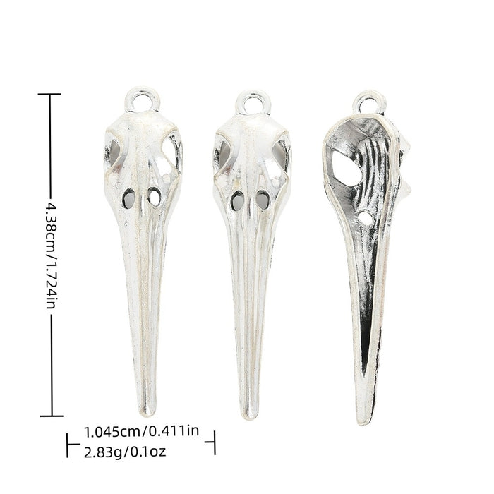 Antique Silver Zinc Alloy Bird Skull Charm Pendant No.691615 for DIY Necklace Bracelet Jewelry Making