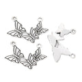 Antique Silver Zinc Alloy Butterfly Charm Pendant No.419824 for DIY Necklace Bracelet Jewelry Making view 2