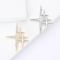 Alloy Rhinestone Cross Star Brooch Pin For Coats And Suits view 1