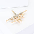 Alloy Rhinestone Cross Star Brooch Pin For Coats And Suits view 3