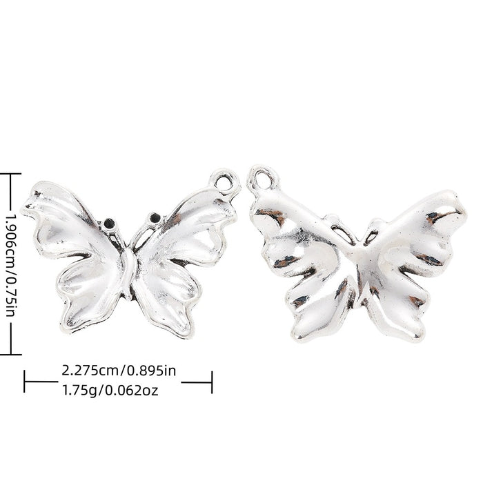 Antique Silver Zinc Alloy Butterfly Charm Pendant No.771081 for DIY Necklace Bracelet Jewelry Making