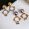 Alloy Silver Needle Rhinestone Geometric Quadrilateral Stud Earrings, European Style Statement Jewelry view 3