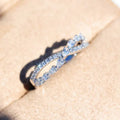 Electroplated Metal Zircon Ring For Women, Crossed Teardrop Design Sweet Fashion Jewelry view 3