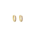 Luxury Small Gold Hoop Huggie Zircon Pave Sparkling Fashion Ear Cuff Earrings view 5
