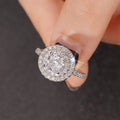 Light Luxury Elegant Single Ring For Women, Sparkling Statement Finger Ring Banquet Jewelry view 2