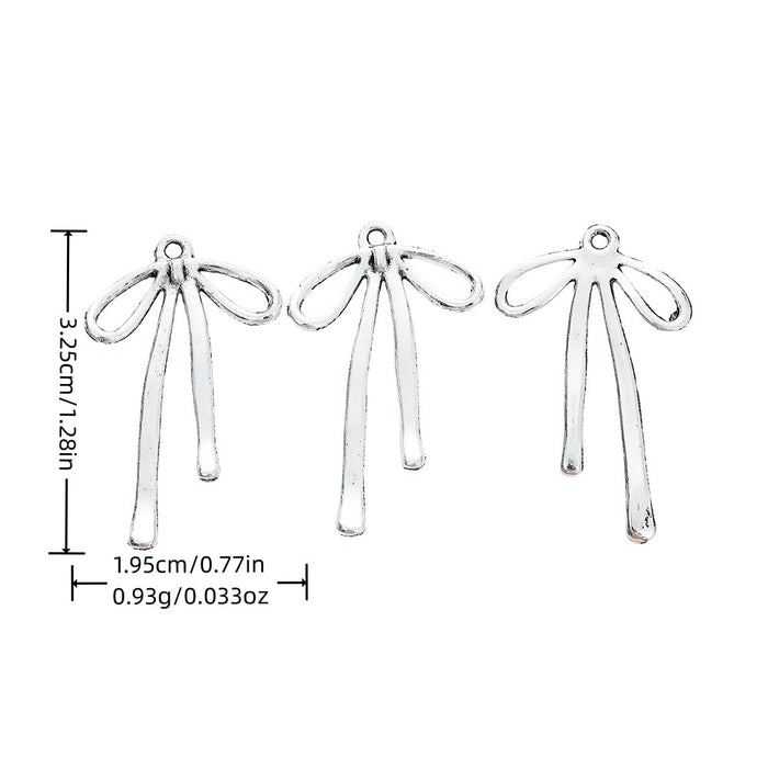 Antique Silver Zinc Alloy Bow Tie Charm Pendant for DIY Necklace Bracelet Jewelry Making
