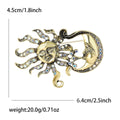 Alloy Enamel Moon Sun Brooch Pin For Suits And Sweaters view 6