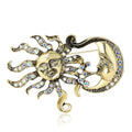 Alloy Enamel Moon Sun Brooch Pin For Suits And Sweaters view 5