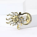 Alloy Enamel Moon Sun Brooch Pin For Suits And Sweaters view 2