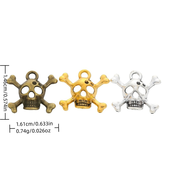 Zinc Alloy Skull Charm Pendant No.675094 for DIY Necklace Bracelet Jewelry Making