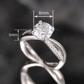 Classic Round Zircon Ring For Women, Micro Pave Engagement Wedding Jewelry Accessory view 4