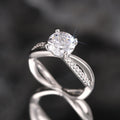 Classic Round Zircon Ring For Women, Micro Pave Engagement Wedding Jewelry Accessory view 2