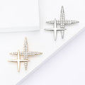 Elegant Alloy Rhinestone Double Cross Star Brooch For Women's Suits view 1