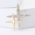 Elegant Alloy Rhinestone Double Cross Star Brooch For Women's Suits view 2