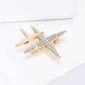 Elegant Alloy Rhinestone Double Cross Star Brooch For Women's Suits view 3
