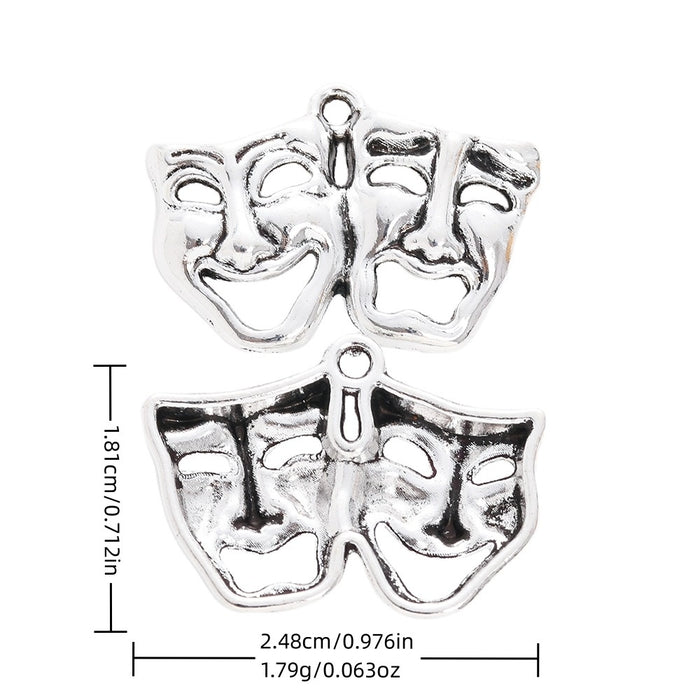Vintage Zinc Alloy Mask Pendant Charms For DIY Jewelry Accessories Necklace Bracelet Making